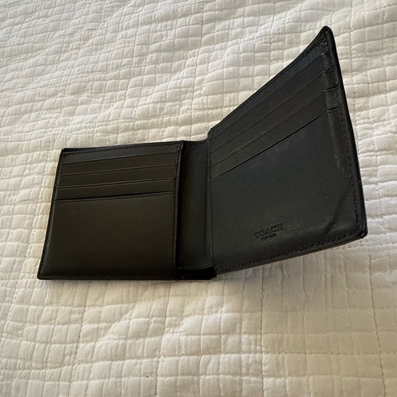 Men’s Coach Wallet billfold genuine leather black - Picture 5 of 14